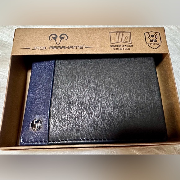 Jack Abrahams Genuine Leather Slim Bi-Fold Men’s Wallet - Picture 1 of 3